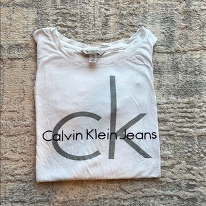Calvin Klein White Logo Tee  XS